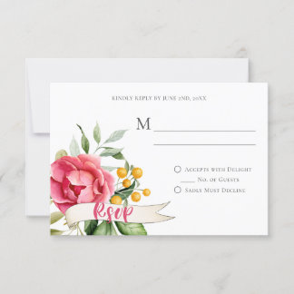 Cartões RSVP de Romance Floral Bohemian