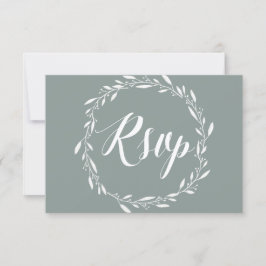 Cartões RSVP De Sage Elegante Para Casamento Com W