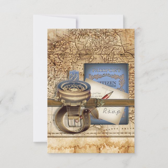 Cartões RSVP de Viajantes (Frente)
