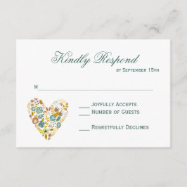 Cartões RSVP do Casamento outono Floral de Autumn