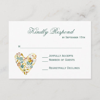 Cartões RSVP do Casamento outono Floral de Autumn 