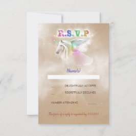 Cartões RSVP Encantados do Unicorn Party