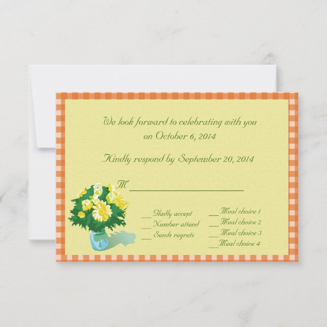 Cartões RSVP estilo país (Frente)