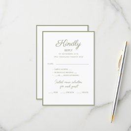 Cartões RSVP para o casamento.