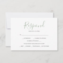 Cartões RSVP Para O Verde De Casamento