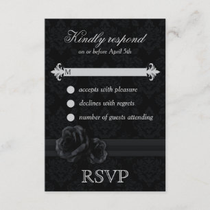 Cartões RSVP Pretos