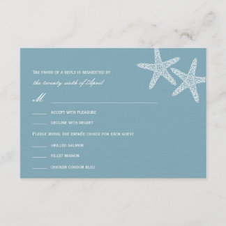 Cartões RSVP/Resposta de Casamento de Starfish na 