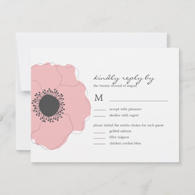 Cartões RSVP/Resposta de Casamento Poppy Moderno ( (Frente)