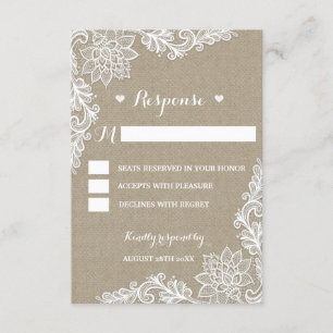 Cartões RSVP Russos de Casamento de Invólucro e La