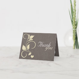 Cartões Rústicos de Agradecimento Amarelos com Bri