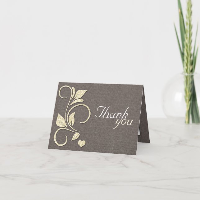 Cartões Rústicos de Agradecimento Amarelos com Bri (Frente)