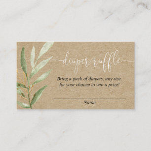 Cartões rústicos do raffle da fralda do chá de