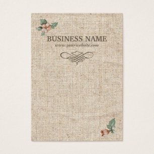 Cartões Rústicos Florais Burlap Inglês
