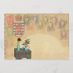 Cartões salve a data com temas de viagens vintage