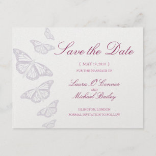 Cartões salve a data da borboleta