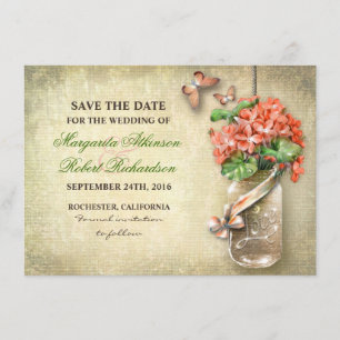 cartões salve a data das flores do frasco & do