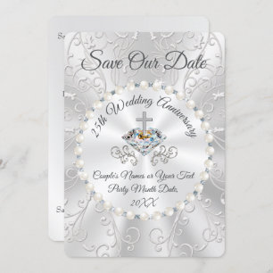 Cartões salve a data de 25 Casamento
