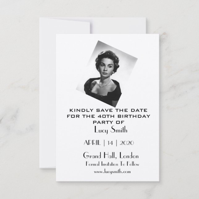 Cartões salve a data de Festa de aniversário perso (Frente)