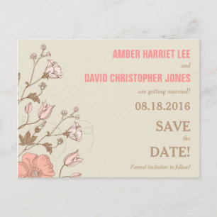 Cartões salve a data de Flores Selvagens