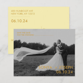 Cartões salve a data de Foto de Casamento Mínimo