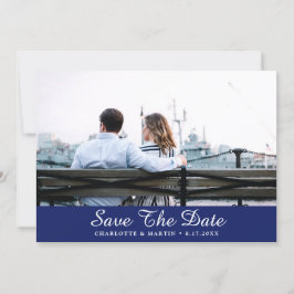 Cartões salve a data de Foto Real Blue Wedding
