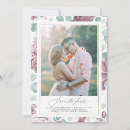 Cartões salve a data de Fotografia Mauve Floral