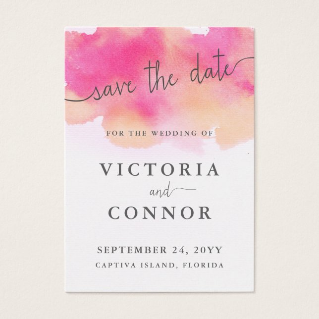 Cartões salve a data de Sonhos Vibrantes | Pêssego (Frente)