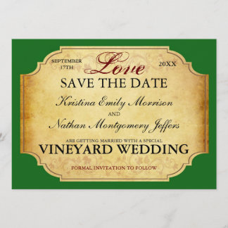 Cartões salve a data de Vintage Champagne