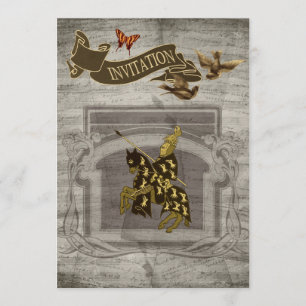 Cartões salve a data do Cavaleiro Medieval