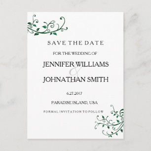 Cartões salve a data elegantes das videiras