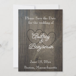 Cartões salve a data para aspecto da madeira