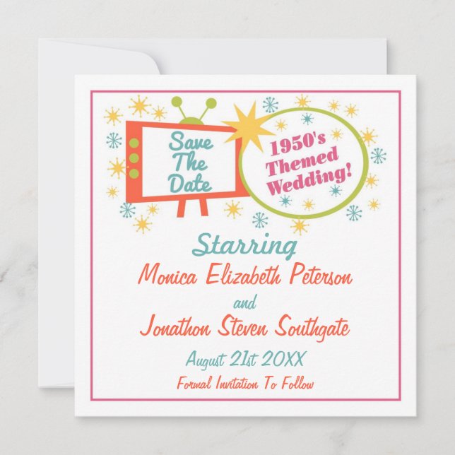 Cartões salve a data teóricos da década de 50 (Frente)