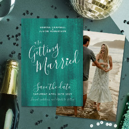 Cartões salve a data verdes de arte moderna Emeral