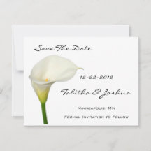 Cartões salve a data White Calla Lily