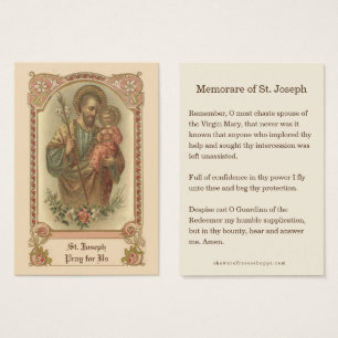 Cartões Santos Católicos da Oração Memorare de São