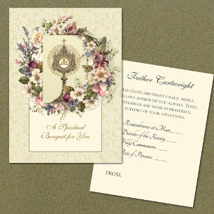 Cartões Santos de Buquê Floral Espiritual Católico