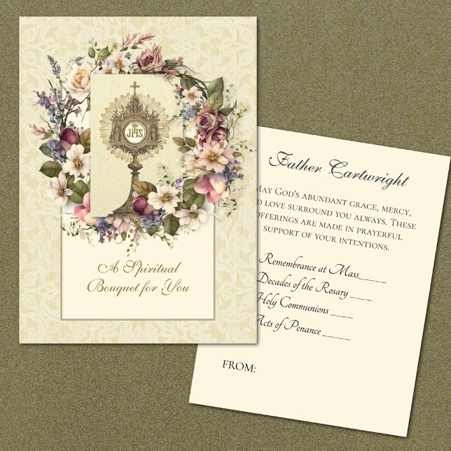 Cartões Santos de Buquê Floral Espiritual Católico (Criador carregado)