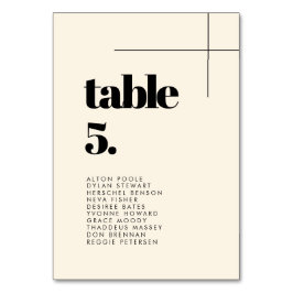 Cartões simples de assentos de casamento de Creme
