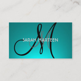 Cartões simples de monograma personalizado de perd