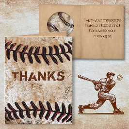 Cartões Temáticos de Agradecimento de Beisebol Vin
