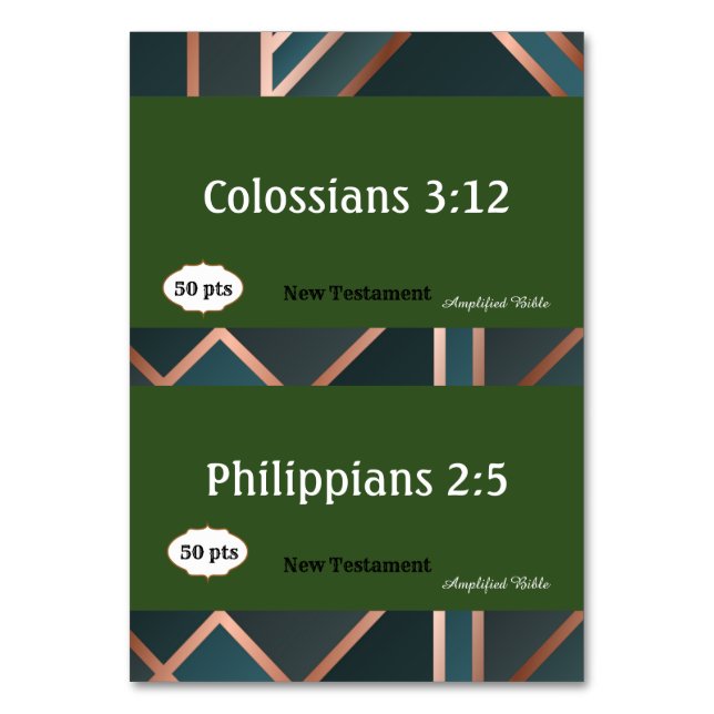 Cartões Verdes para Jogo (Verso)