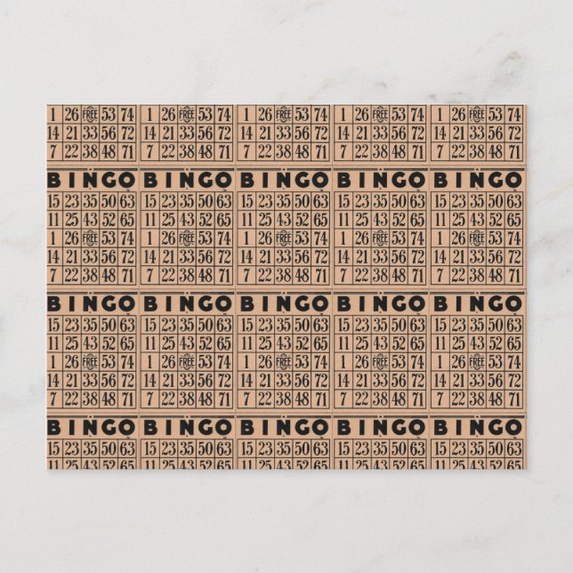 cartões vintage bingo (Frente)
