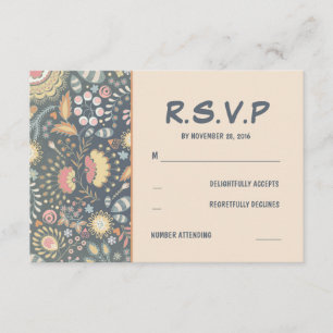 Cartões Wedding florais de RSVP