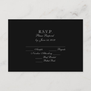 Cartões Wedding formais pretos & de prata