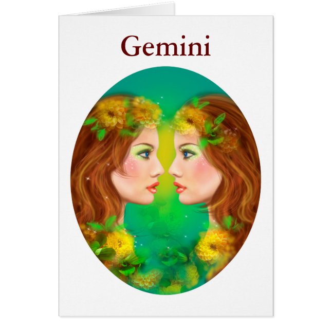 Cartões Zodiac - Fantasy Gemini (Frente)