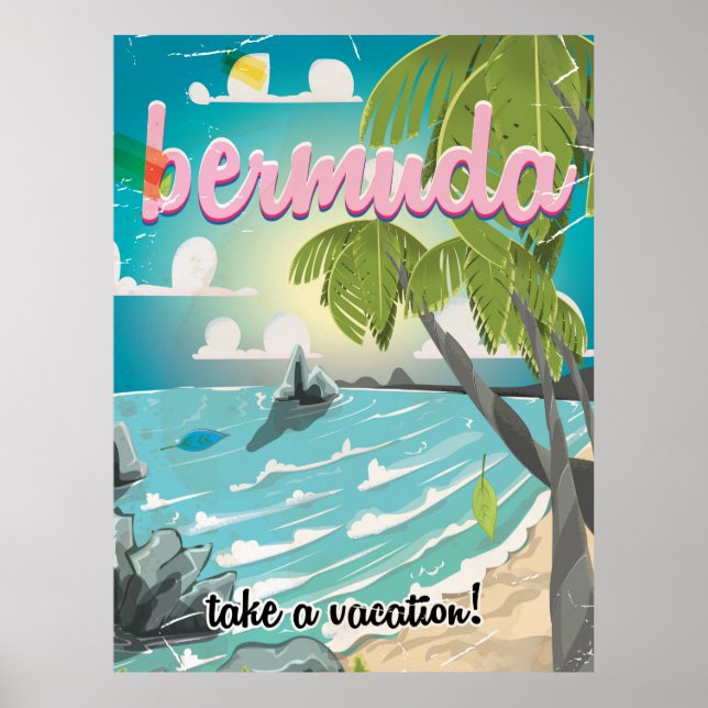 Cartografia da poster das Bermudas (Frente)