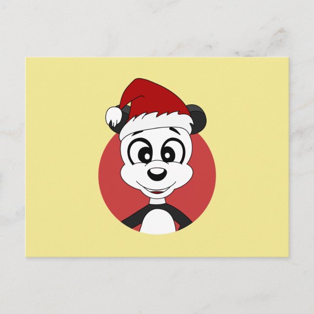 Cartografia de Natal com cartão postal de urso pan (Frente)