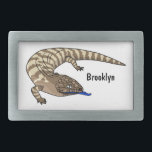 Cartografia de répteis de lagarto azul<br><div class="desc">Do arbusto australiano. Um lagarto azul no estilo de ilustração de desenho animado.</div>