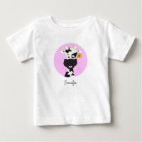 Cartografia de vaca engraçada, cor-de-rosa, camisa