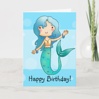 Cartografia Feliz Cartão de aniversário da Sereia
